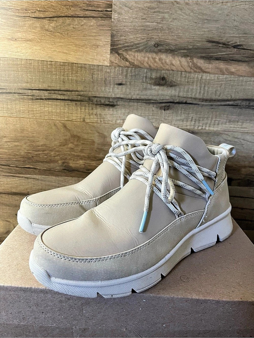 Women's Ryka Charisma Water Repellent Ankle Booties Latte Brown Nylon 7.5